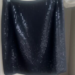 Elegant Black Skirt With Square Paillette Embellishments